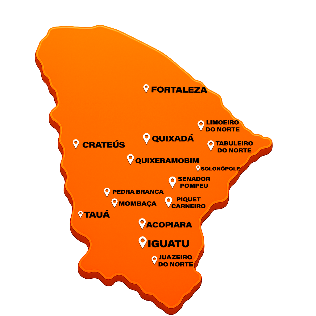 Mapa das cidades atendidas pela Rede NewPay